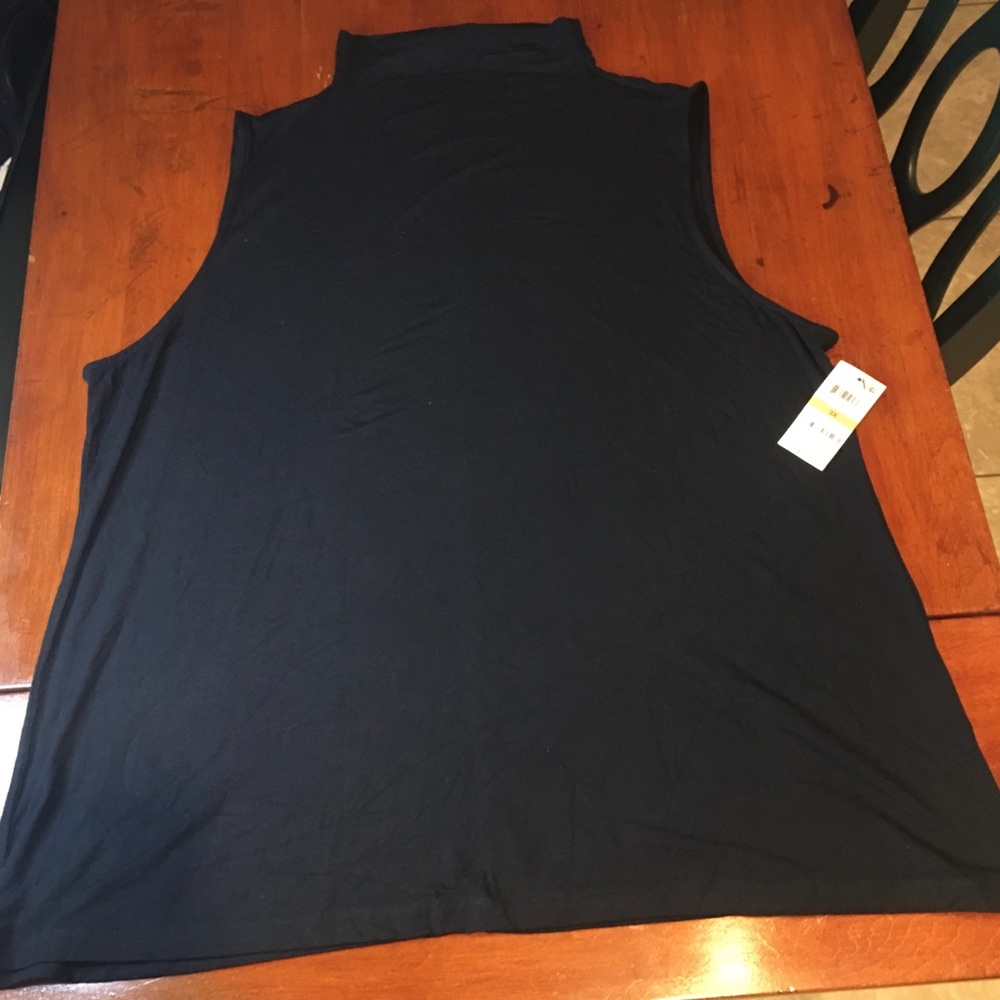Alfani mock turtleneck sleeveless in black size 3x
